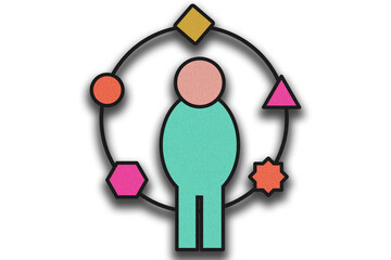 Adaptability Skill Icon illustration vector illustration in transparent background with shadow