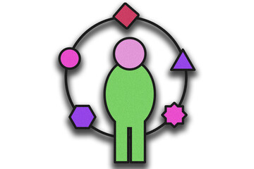 Adaptability Skill Icon illustration vector illustration in transparent background with shadow