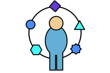 Adaptability Skill Icon illustration vector illustration in transparent background