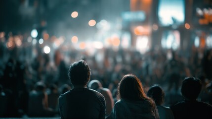 Naklejka premium Night crowd event