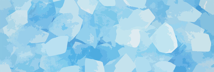 차가운 얼음 조각들이 겹쳐진 추상적인 파란색 배경