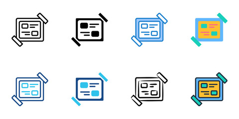 Wall icon set multiple style collection 
