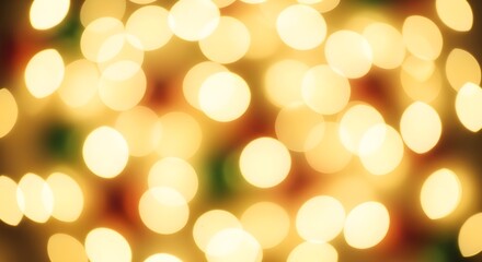 Abstract background of blurred golden christmas lights creating a festive and warm atmosphere