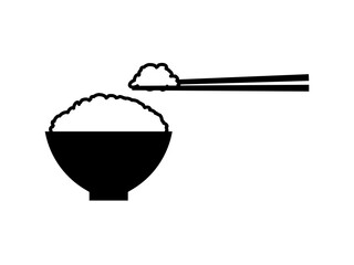 箸でご飯を食べるアイコン