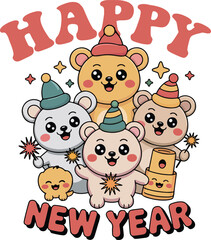 Modern Happy New Year 2026 T-Shirt Design 