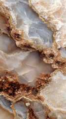 Elegant Marble Texture With Swirling Blue Gray And Cream Colors Accented By Golden Veins And Rough Brown Inclusions Detailed CloseUp