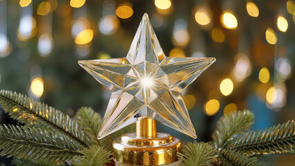 Illuminated Star Topper with Festive Bokeh