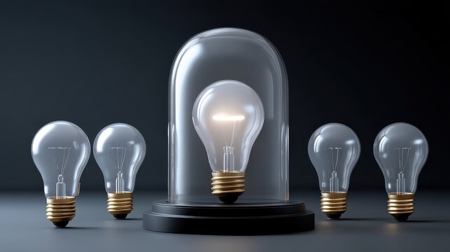Illuminating ideas unique light bulb display in modern studio environment