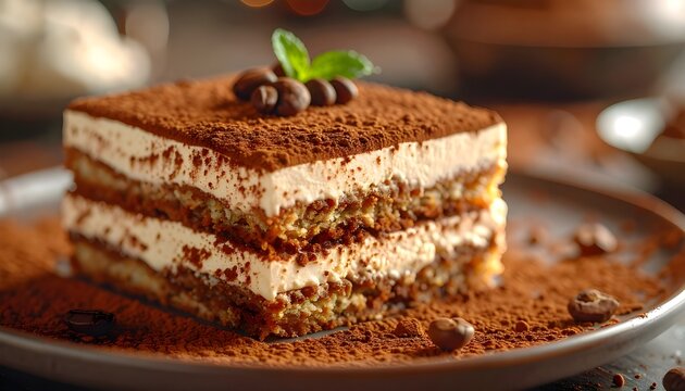 Classic Tiramisu Delight A Layered Italian Dessert with Coffee and Cocoa