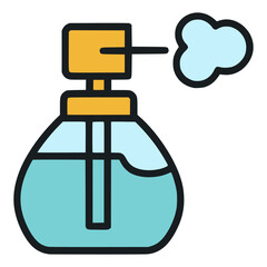 perfume spray bottle cologne flat color vector illustration template design