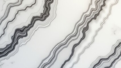 A diagonal composition presents a flowing pattern of gray and black organic, wavy lines against a bright white backdrop.