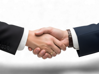 Sealing the deal with a firm handshake showcasing trust and partnership, perfect for illustrating corporate success, mergers, and collaboration in the modern business world