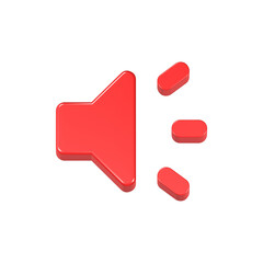 sound on loudspeaker icon symbol 3d rendering