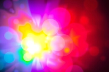 Generative AI vibrant bokeh and abstract light burst explosion effect.