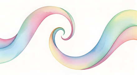 Pastel Watercolor Swirl: Abstract Wave Design