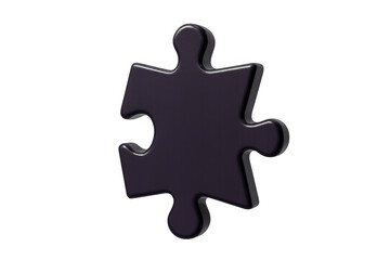 Obraz premium Puzzle piece in 3d presenting concept of problem-solving, connection, strategy, solution, finding the missing part on transparent background