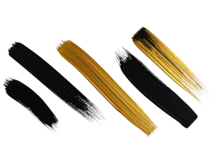 Brush strokes black/gold paint on black background