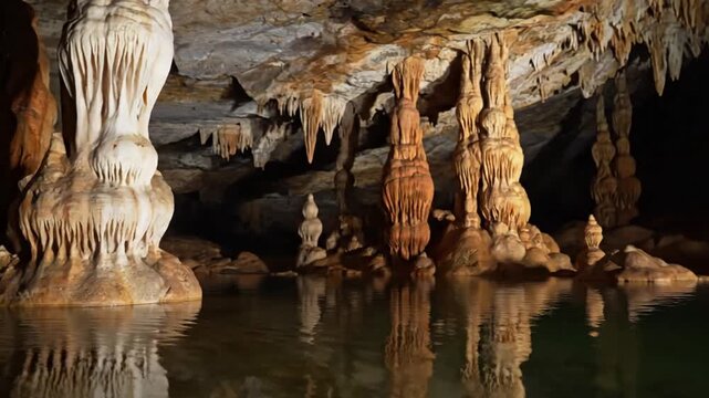 Subtle light source illuminating the unique textures and crystalline structures of individual stalactites, revealing their geological history. Exploring the microscopic details and macroscopic?