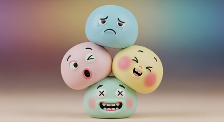 Stacked Emoji Stones: Emotional Expression