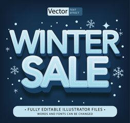 winter sale text effect editable adobe illustrator file