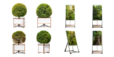 Greenery Display Frames for Outdoor Decor, isolated on a black background. Perfect for design and nature-related projects., mega bundle, isolated on a transparent background.