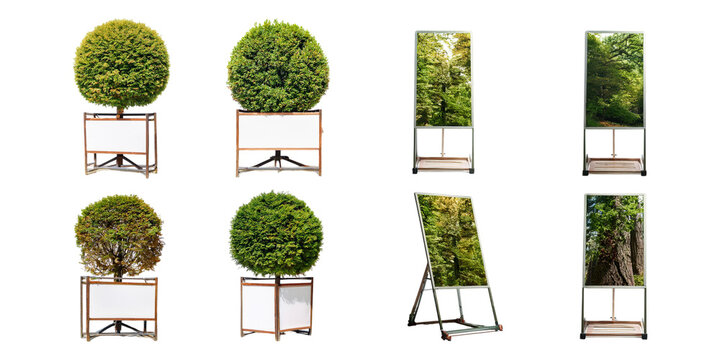 Greenery Display Frames for Outdoor Decor, isolated on a black background. Perfect for design and nature-related projects., mega bundle, isolated on a transparent background.