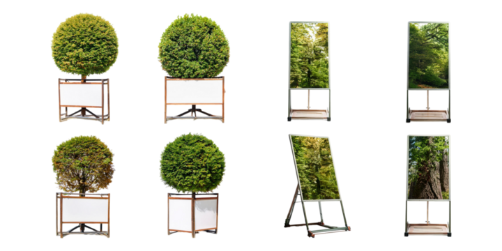 Greenery Display Frames for Outdoor Decor, isolated on a black background. Perfect for design and nature-related projects., mega bundle, isolated on a transparent background.