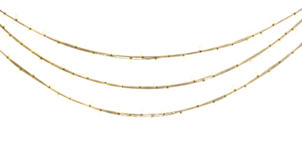 Illuminated string lights isolated on transparent background