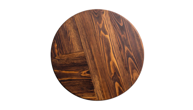 Wood grain circle, pattern, deep tones on black background