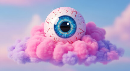 Dreamy Eyeball Cloud: Surreal Vision in the Sky
