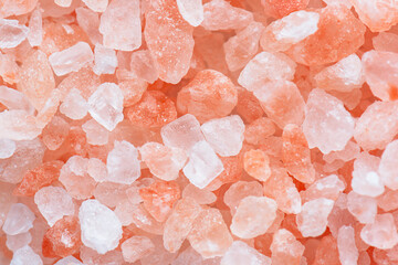 Closeup view of Himalayan salt crystals. Natural rock salt