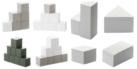 Simple Geometric Shapes in Minimalist Design for Modern Spaces, isolated on transparent background