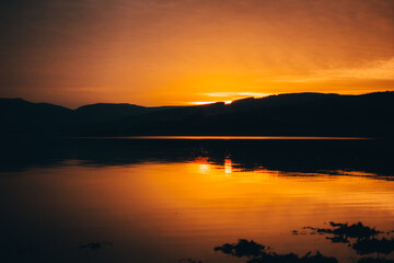 Sunset on the sea Scotland landscapes