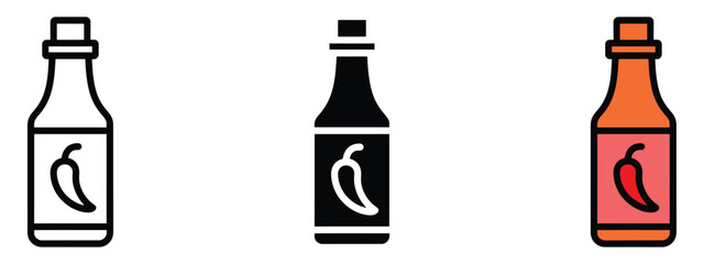 Chili sauce bottle icon vector. restaurant menus, food blogs, and culinary symbol. vector illustration.