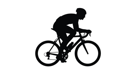 Fototapeta premium Road Cyclist Silhouette Vector Illustration