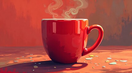 cup of coffee with red colour mug
