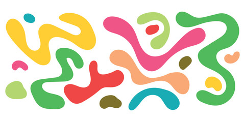 Colorful abstract organic liquid shapes and fluid forms icon vector. bubbles, organic irregular shapes symbol. vector illustration.