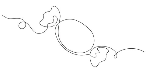 Continuous One Line Drawing of Candy icon vector. sweetness, dessert symbol. vector illustration.