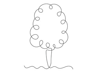 Continuous One Line Drawing of Cotton candy icon vector. sweets symbol. vector illustration.