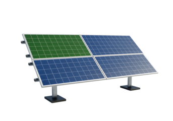 Solar panels concept illustration green energy with blue panels isolated