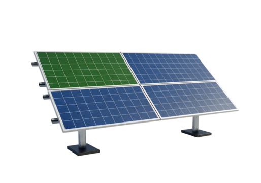 Solar panels concept illustration green energy with blue panels isolated