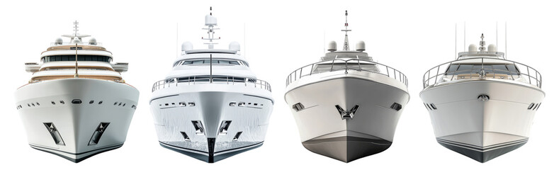 Elegant Collection of Luxury Yachts in a Stunning Display, Isolated on Transparent Background