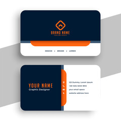 simple blue and white corporate business card in modern style