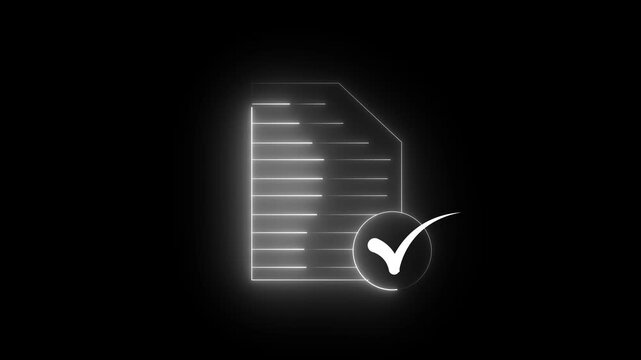 Glowing neon line case study icon animation.