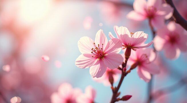 Close up of a pink flower on a tree
