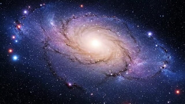 Celestial Dust Lanes and Spiral Arms Focusing on the intricate patterns of dark dust lanes and the elegant, sweeping spiral arms of a grand design galaxy, conveying depth and majestic cosmic motion.