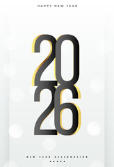 paper style 2026 new year invitation card design