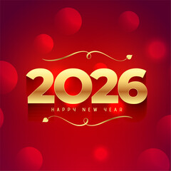Naklejka premium happy new year 2026 bokeh background design