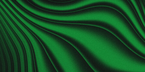 Obraz premium Folded texture of dark green satin or silk fabric, with a subtle wave pattern and noise grain effect. Ideal for luxury digital backgrounds or covers.