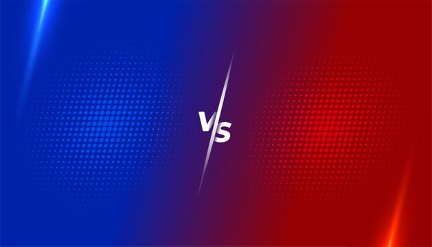 blue and red versus vs battel screen banner for sport game